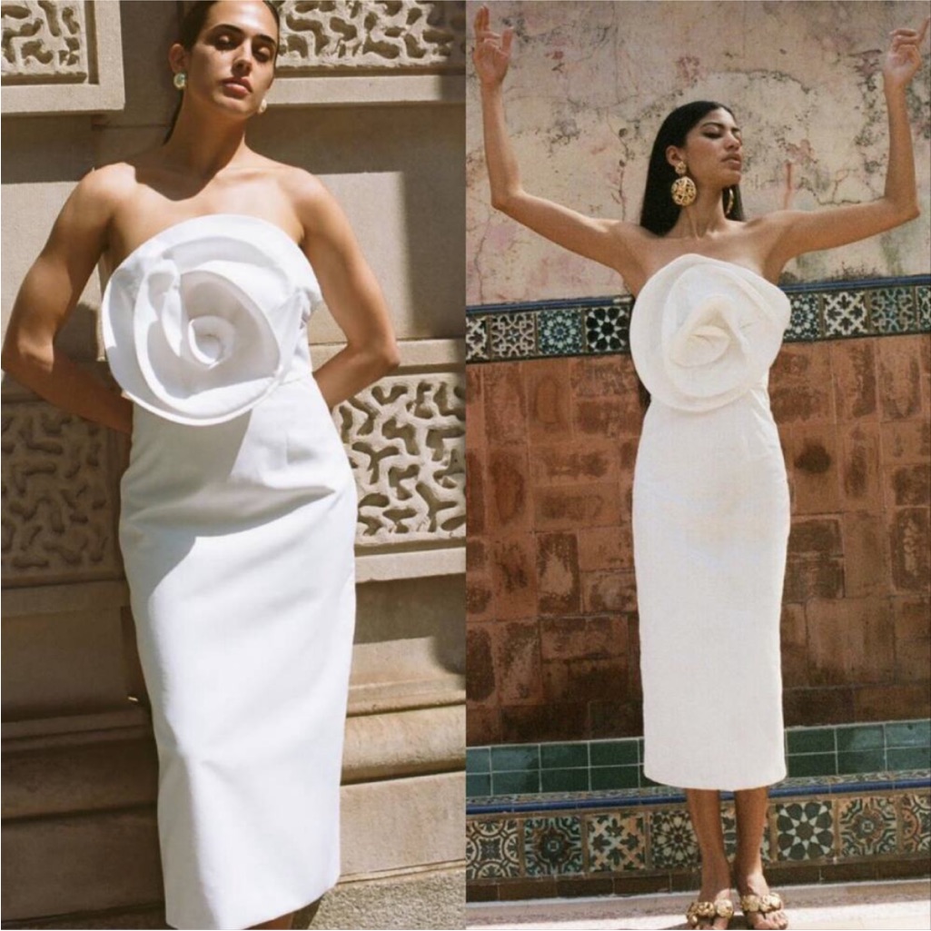 Mara Hoffman Maia Strapless Rosette Dress
